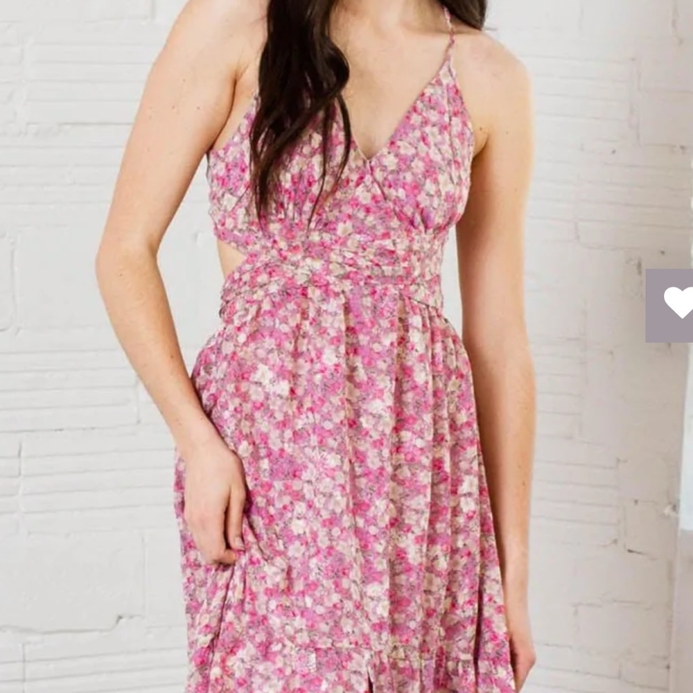 ASTR The Label Frolic Floral Cutout Maxi Dress